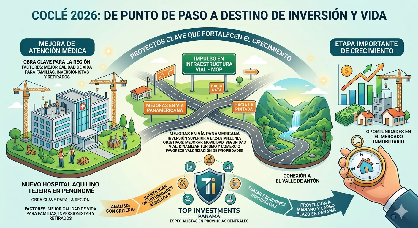 Proyectos de infraestructura en Coclé 2026 para inversión inmobiliaria