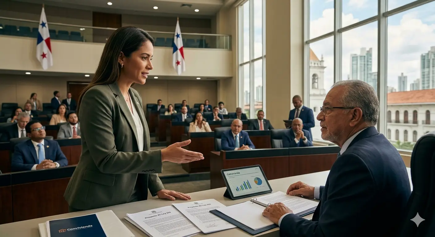 Debate en la Asamblea Nacional de Panamá sobre el proyecto de ley 252 interés preferencial vivienda usada